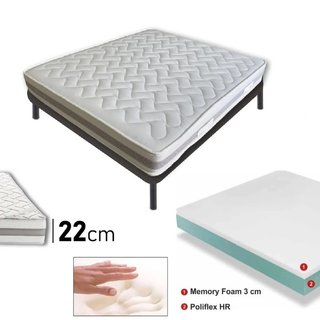 Materasso Memory Foam Antibatterico Anallergico 2 Strati