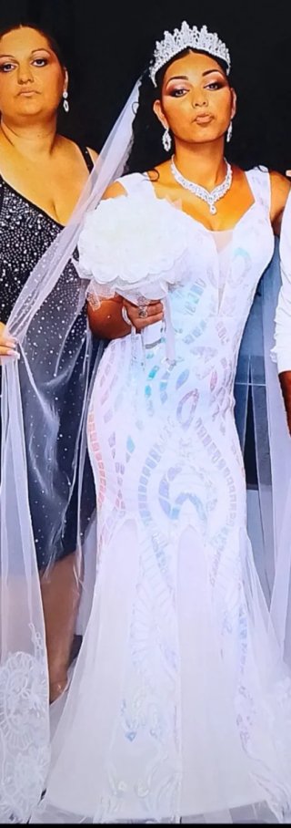 Vestido de Novia Blanco y Multicolor