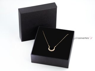 collar oro 18k con piedra con circonita 22cm
