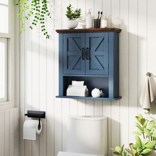 Armadietto medicinali ante bagno muro rustico ripiano