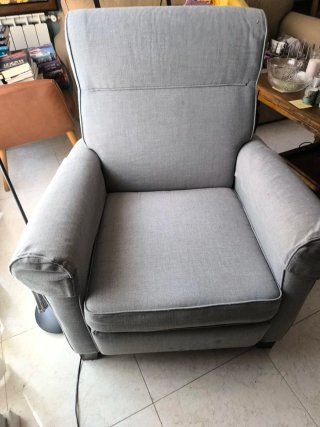 Sillón reclinable Ikea gris tela