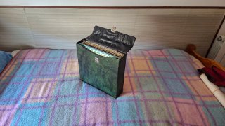 Maletín Vinillos de cuero verde Retro Original!!!!