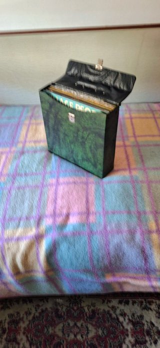 Maletín Vinillos de cuero verde Retro Original!!!!