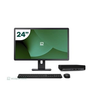Pack HP 800 G6 Mini i5 10500T 16GB SSD 256GB + LCD 24" + Tecl y Ratón Inalámbrico + WiFi