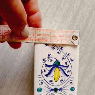 Porta tovaglioli in ceramica decorato a mano
