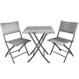 Set Pieghevole Tavole e Sedie Arredo Giardino Simil rattan