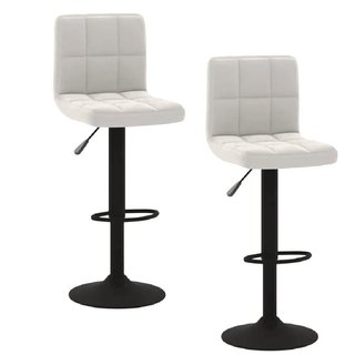 set 2 Sgabelli Nero Bianco Cucina e Bar Pelle Ecologica