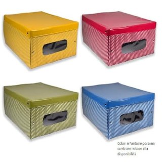 Kit 4 Scatole Pieghevoli in PVC Per Armadio 50x40x25 cm
