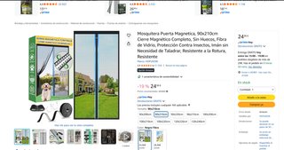 Mosquitera magnética puerta 90x210 cm blanca