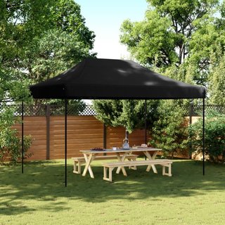 Tenda da Festa Nera Pieghevole Pop-Up Acciaio Verniciato