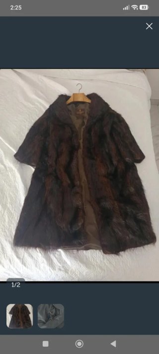 Chaquetón vintage piel lomos marrón