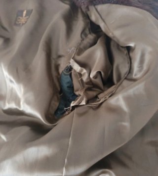 Chaquetón vintage piel lomos marrón