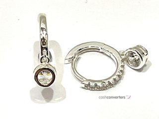 argollas plata 925mm con piedra con circonita