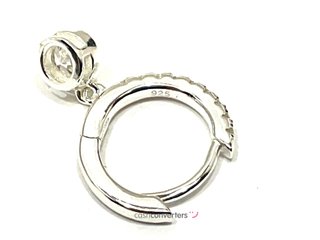 argollas plata 925mm con piedra con circonita