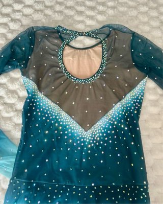 Malla patinaje artístico verde y turquesa