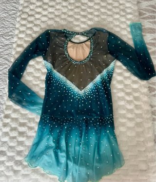 Malla patinaje artístico verde y turquesa
