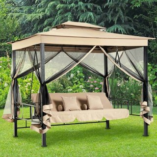 Dondolo Letto 3 Posti Con Gazebo Parasole Zanzariera