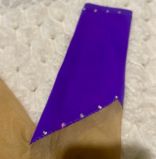 Maillot patinaje artístico morado y plata 12/14