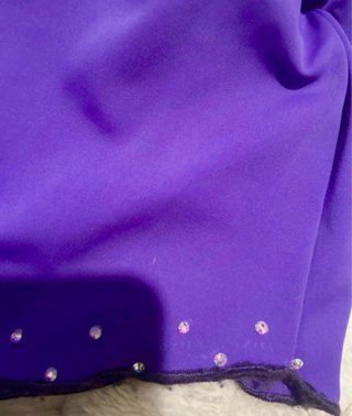 Maillot patinaje artístico morado y plata 12/14