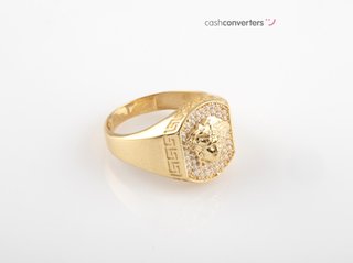 sello oro 18k con piedra con circonita