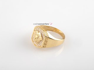 sello oro 18k con piedra con circonita