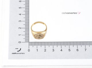 sello oro 18k con piedra con circonita