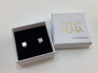 pendientes oro 18k con diamante de laboratorio