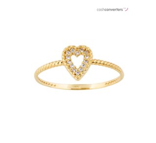 anillo oro 18k con piedra con circonita