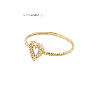 anillo oro 18k con piedra con circonita