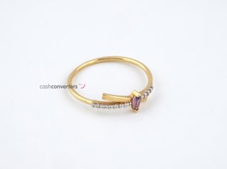 anillo oro 18k con piedra con amatista