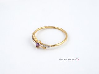 anillo oro 18k con piedra con amatista