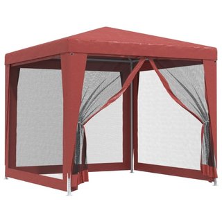 Tenda per Feste 4 Pareti Laterali in Rete Rossa HDPE