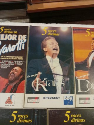 5 VHS:  KRAUS PAVAROTTI CABALLÉ CARRERAS DOMINGO