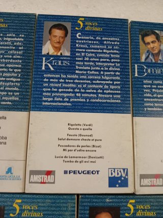5 VHS:  KRAUS PAVAROTTI CABALLÉ CARRERAS DOMINGO