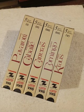 5 VHS:  KRAUS PAVAROTTI CABALLÉ CARRERAS DOMINGO