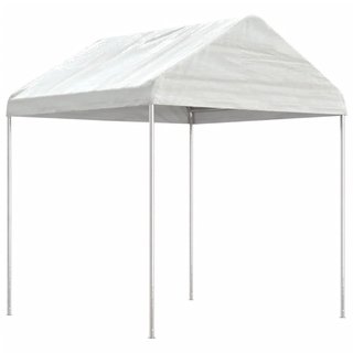 Gazebo con Tetto Bianco in Polietilene Resistente ai Raggi