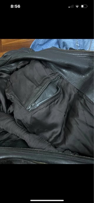 Giubbotto in pelle Emporio Armani nero