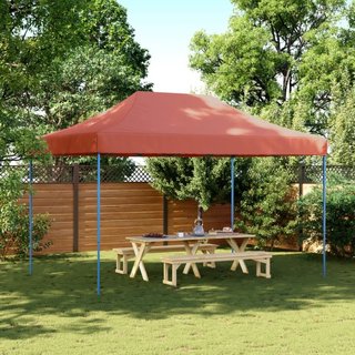 Tenda da Festa Pieghevole Pop-Up Terracotta Struttura Blu