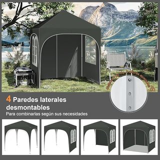 CARPAS PLEGABLES 2X2 GRISES CON PAREDES-NUEVAS