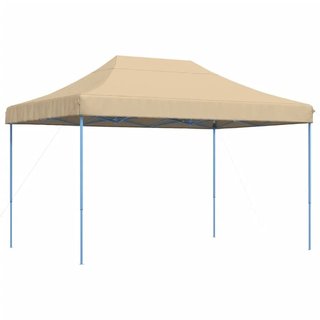 Tenda da Festa Pieghevole Pop-Up Beige Struttura Blu