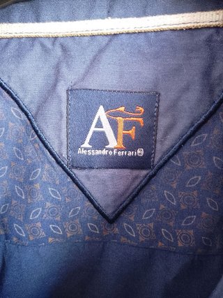 Camicia A. Ferrari fantasia blu cotone vintage ita