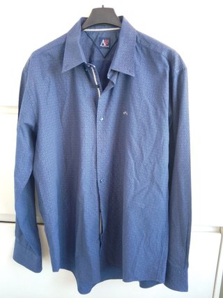 Camicia A. Ferrari fantasia blu cotone vintage ita