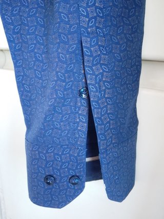 Camicia A. Ferrari fantasia blu cotone vintage ita