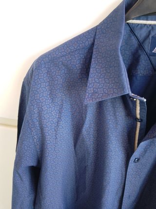 Camicia A. Ferrari fantasia blu cotone vintage ita
