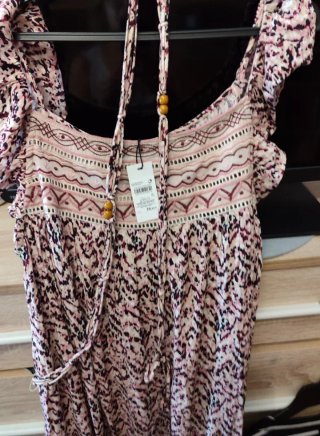 Vestido estampado multicolor talla XL regalo pañue