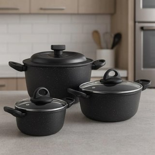 Set Pentole 6pz Pietra con Coperchio Magico Antiodore