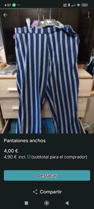 Pantalones anchos rayas verano