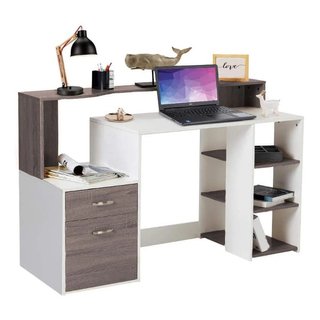 Scrivania con Cassettiera Libreria Porta Scanner Tavolo