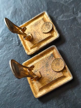 Pendientes Clip Celine Vintage 1989 Firmados