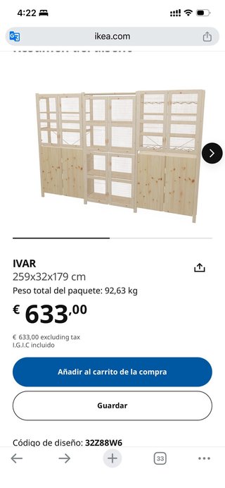 Estantería IVAR con puertas